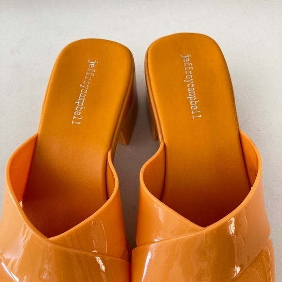 NWOT Jeffery Campbell Free People Vacay Vibes Platform Orange Sandals Sz 8/39 - Picture 6 of 12